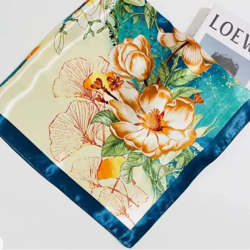 Elegant Multicolor Scarf feels like silk, but is polyester